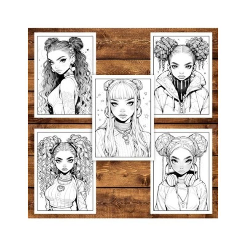 Carti si Birotica - Carti - Carti pentru copii - Carti de colorat - Carte de colorat pentru adulti, 50 de ilustratii, Anime Bad Teens - Volumul II, 106 pagini, A5 - Infinity.ro