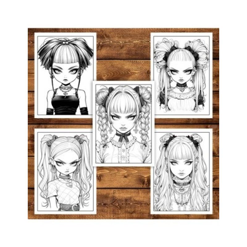 Carti si Birotica - Carti - Carti pentru copii - Carti de colorat - Carte de colorat pentru adulti, 50 de ilustratii, Anime Bad Teens - Volumul II, 106 pagini, A5 - Infinity.ro