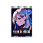 Carti si Birotica - Carti - Carti pentru copii - Carti de colorat - Carte de colorat pentru adulti, 50 de ilustratii, Anime Bad Teens - Volumul II, 106 pagini, A5 - Infinity.ro