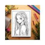 Carti si Birotica - Carti - Carti pentru copii - Carti de colorat - Carte de colorat pentru adulti, 50 de ilustratii, Anime Beach Girls, 106 pagini, A5 - Infinity.ro