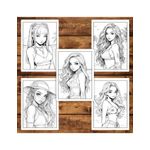 Carti si Birotica - Carti - Carti pentru copii - Carti de colorat - Carte de colorat pentru adulti, 50 de ilustratii, Anime Beach Girls, 106 pagini, A5 - Infinity.ro