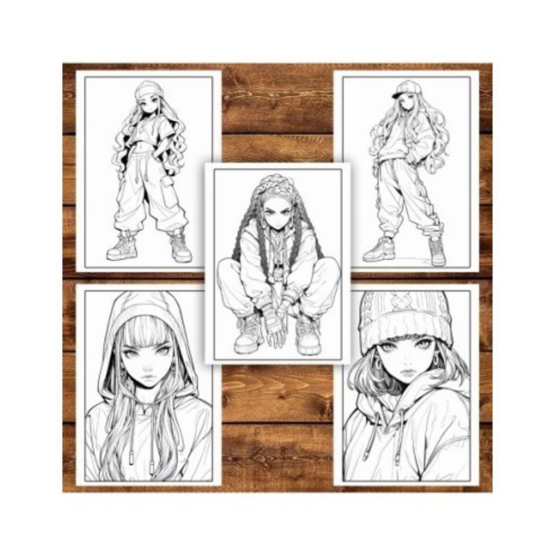 Carti si Birotica - Carti - Carti pentru copii - Carti de colorat - Carte de colorat pentru adulti, 50 de ilustratii, Anime Bling Girls, 106 pagini, A5 - Infinity.ro