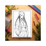 Carti si Birotica - Carti - Carti pentru copii - Carti de colorat - Carte de colorat pentru adulti, 50 de ilustratii, Anime Bling Girls, 106 pagini, A5 - Infinity.ro