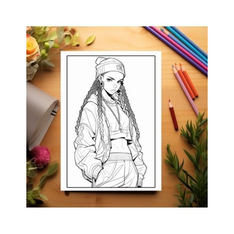 Carti si Birotica - Carti - Carti pentru copii - Carti de colorat - Carte de colorat pentru adulti, 50 de ilustratii, Anime Bling Girls, 106 pagini, A5 - Infinity.ro