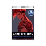 Carti si Birotica - Carti - Carti pentru copii - Carti de colorat - Carte de colorat pentru adulti, 50 de ilustratii, Anime Devil Boys, 106 pagini, A5 - Infinity.ro