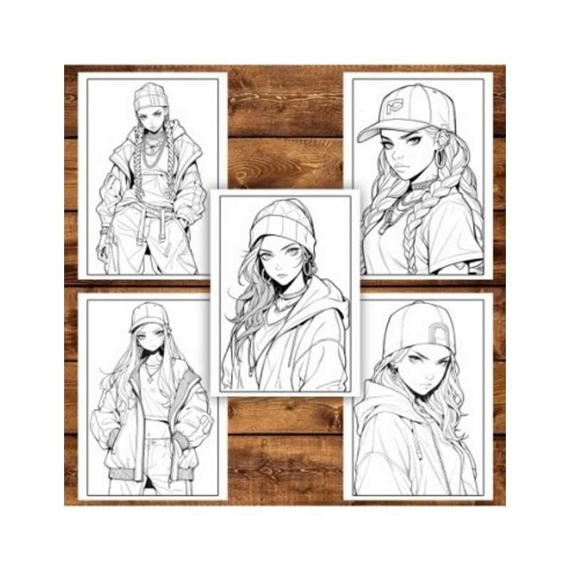 Carti si Birotica - Carti - Carti pentru copii - Carti de colorat - Carte de colorat pentru adulti, 50 de ilustratii, Anime Bling Girls, 106 pagini, A5 - Infinity.ro