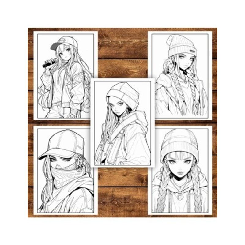 Carti si Birotica - Carti - Carti pentru copii - Carti de colorat - Carte de colorat pentru adulti, 50 de ilustratii, Anime Bling Girls, 106 pagini, A5 - Infinity.ro