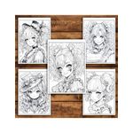 Carti si Birotica - Carti - Carti pentru copii - Carti de colorat - Carte de colorat pentru adulti, 50 de ilustratii, Anime Clown Girls, 106 pagini, A5 - Infinity.ro
