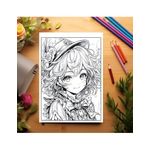 Carti si Birotica - Carti - Carti pentru copii - Carti de colorat - Carte de colorat pentru adulti, 50 de ilustratii, Anime Clown Girls, 106 pagini, A5 - Infinity.ro