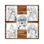 Carti si Birotica - Carti - Carti pentru copii - Carti de colorat - Carte de colorat pentru adulti, 50 de ilustratii, Anime Biker Girls, 106 pagini, A5 - Infinity.ro