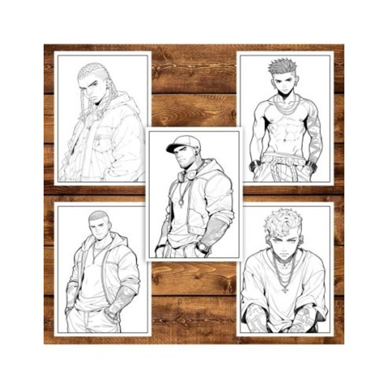 Carti si Birotica - Carti - Carti pentru copii - Carti de colorat - Carte de colorat pentru adulti, 50 de ilustratii, Anime Bling Boys, 106 pagini, A5 - Infinity.ro