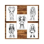Carti si Birotica - Carti - Carti pentru copii - Carti de colorat - Carte de colorat pentru adulti, 50 de ilustratii, Anime Dolls - Volumul II, 106 pagini, A5 - Infinity.ro