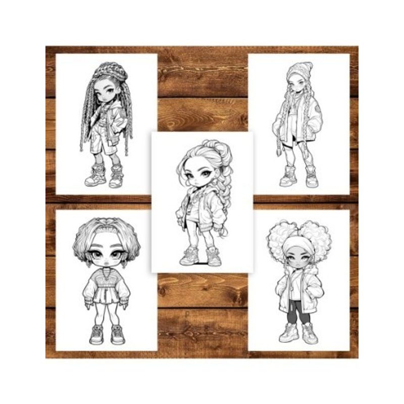Carti si Birotica - Carti - Carti pentru copii - Carti de colorat - Carte de colorat pentru adulti, 50 de ilustratii, Anime Dolls - Volumul II, 106 pagini, A5 - Infinity.ro