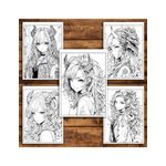 Carti si Birotica - Carti - Carti pentru copii - Carti de colorat - Carte de colorat pentru adulti, 50 de ilustratii, Anime Devil Girls, 106 pagini, A5 - Infinity.ro
