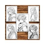 Carti si Birotica - Carti - Carti pentru copii - Carti de colorat - Carte de colorat pentru adulti, 50 de ilustratii, Anime Elf Boys, 106 pagini, A5 - Infinity.ro