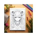 Carti si Birotica - Carti - Carti pentru copii - Carti de colorat - Carte de colorat pentru adulti, 50 de ilustratii, Anime Devil Girls, 106 pagini, A5 - Infinity.ro