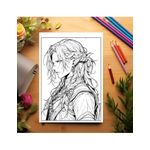 Carti si Birotica - Carti - Carti pentru copii - Carti de colorat - Carte de colorat pentru adulti, 50 de ilustratii, Anime Elf Boys, 106 pagini, A5 - Infinity.ro