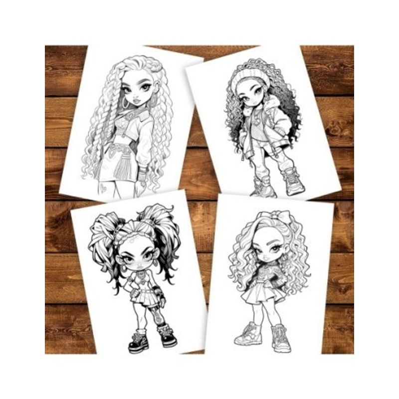 Carti si Birotica - Carti - Carti pentru copii - Carti de colorat - Carte de colorat pentru adulti, 50 de ilustratii, Anime Dolls - Volumul I, 106 pagini, A5 - Infinity.ro
