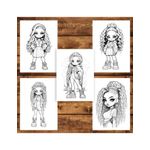 Carti si Birotica - Carti - Carti pentru copii - Carti de colorat - Carte de colorat pentru adulti, 50 de ilustratii, Anime Dolls - Volumul I, 106 pagini, A5 - Infinity.ro