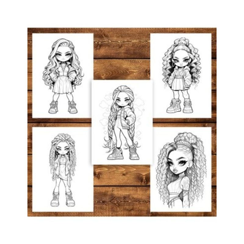 Carti si Birotica - Carti - Carti pentru copii - Carti de colorat - Carte de colorat pentru adulti, 50 de ilustratii, Anime Dolls - Volumul I, 106 pagini, A5 - Infinity.ro