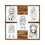 Carti si Birotica - Carti - Carti pentru copii - Carti de colorat - Carte de colorat pentru adulti, 50 de ilustratii, Anime Dolls - Volumul I, 106 pagini, A5 - Infinity.ro