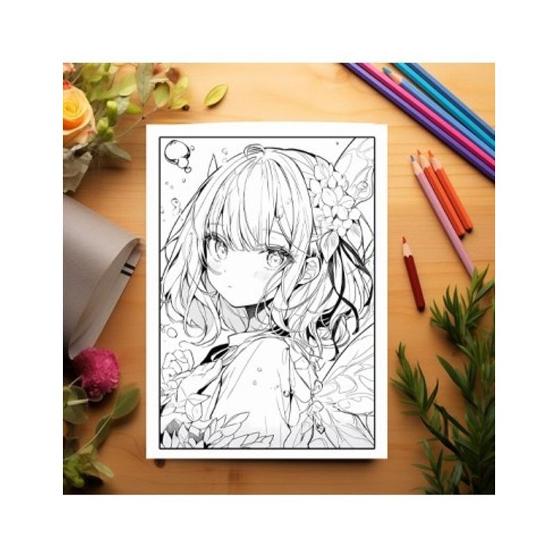 Carti si Birotica - Carti - Carti pentru copii - Carti de colorat - Carte de colorat pentru adulti, 50 de ilustratii, Anime Fairies - Volumul II, 106 pagini, A5 - Infinity.ro