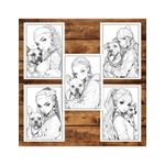 Carti si Birotica - Carti - Carti pentru copii - Carti de colorat - Carte de colorat pentru adulti, 50 de ilustratii, Anime Girls with Dogs, 106 pagini, A5 - Infinity.ro