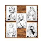 Carti si Birotica - Carti - Carti pentru copii - Carti de colorat - Carte de colorat pentru adulti, 50 de ilustratii, Anime Fashion Girls, 106 pagini, A5 - Infinity.ro