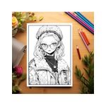 Carti si Birotica - Carti - Carti pentru copii - Carti de colorat - Carte de colorat pentru adulti, 50 de ilustratii, Anime Fashion Girls, 106 pagini, A5 - Infinity.ro