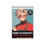 Carti si Birotica - Carti - Carti pentru copii - Carti de colorat - Carte de colorat pentru adulti, 50 de ilustratii, Anime Fashion Boys, 106 pagini, A5 - Infinity.ro