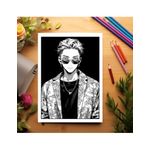 Carti si Birotica - Carti - Carti pentru copii - Carti de colorat - Carte de colorat pentru adulti, 50 de ilustratii, Anime Fashion Boys, 106 pagini, A5 - Infinity.ro