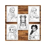 Carti si Birotica - Carti - Carti pentru copii - Carti de colorat - Carte de colorat pentru adulti, 50 de ilustratii, Anime Girls With Books, 106 pagini, A5 - Infinity.ro