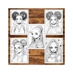Carti si Birotica - Carti - Carti pentru copii - Carti de colorat - Carte de colorat pentru adulti, 50 de ilustratii, Anime Galaxy Girls, 106 pagini, A5 - Infinity.ro