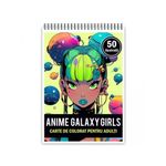 Carti si Birotica - Carti - Carti pentru copii - Carti de colorat - Carte de colorat pentru adulti, 50 de ilustratii, Anime Galaxy Girls, 106 pagini, A5 - Infinity.ro