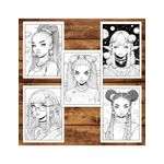 Carti si Birotica - Carti - Carti pentru copii - Carti de colorat - Carte de colorat pentru adulti, 50 de ilustratii, Anime Galaxy Girls, 106 pagini, A5 - Infinity.ro