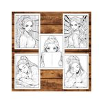 Carti si Birotica - Carti - Carti pentru copii - Carti de colorat - Carte de colorat pentru adulti, 50 de ilustratii, Anime Girls With Books, 106 pagini, A5 - Infinity.ro