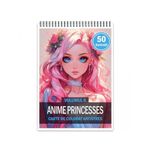 Carti si Birotica - Carti - Carti pentru copii - Carti de colorat - Carte de colorat pentru adulti, 50 de ilustratii, Anime Princesses - Volumul II, 106 pagini, A5 - Infinity.ro