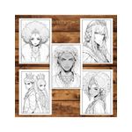Carti si Birotica - Carti - Carti pentru copii - Carti de colorat - Carte de colorat pentru adulti, 50 de ilustratii, Anime Kings Queens 106 pagini, A5 - Infinity.ro