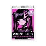 Carti si Birotica - Carti - Carti pentru copii - Carti de colorat - Carte de colorat pentru adulti, 50 de ilustratii, Anime Pastel Goth Girls, 106 pagini, A5 - Infinity.ro