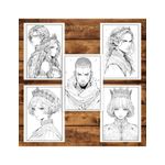 Carti si Birotica - Carti - Carti pentru copii - Carti de colorat - Carte de colorat pentru adulti, 50 de ilustratii, Anime Kings Queens 106 pagini, A5 - Infinity.ro