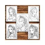 Carti si Birotica - Carti - Carti pentru copii - Carti de colorat - Carte de colorat pentru adulti, 50 de ilustratii, Anime Princesses - Volumul I, 106 pagini, A5 - Infinity.ro