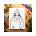 Carti si Birotica - Carti - Carti pentru copii - Carti de colorat - Carte de colorat pentru adulti, 50 de ilustratii, Anime Goth Girls, 106 pagini, A5 - Infinity.ro
