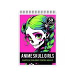 Carti si Birotica - Carti - Carti pentru copii - Carti de colorat - Carte de colorat pentru adulti, 50 de ilustratii, Anime Skull Girls 106 pagini, A5 - Infinity.ro