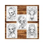 Carti si Birotica - Carti - Carti pentru copii - Carti de colorat - Carte de colorat pentru adulti, 50 de ilustratii, Anime Skull Girls 106 pagini, A5 - Infinity.ro