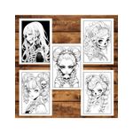 Carti si Birotica - Carti - Carti pentru copii - Carti de colorat - Carte de colorat pentru adulti, 50 de ilustratii, Anime Skull Girls 106 pagini, A5 - Infinity.ro
