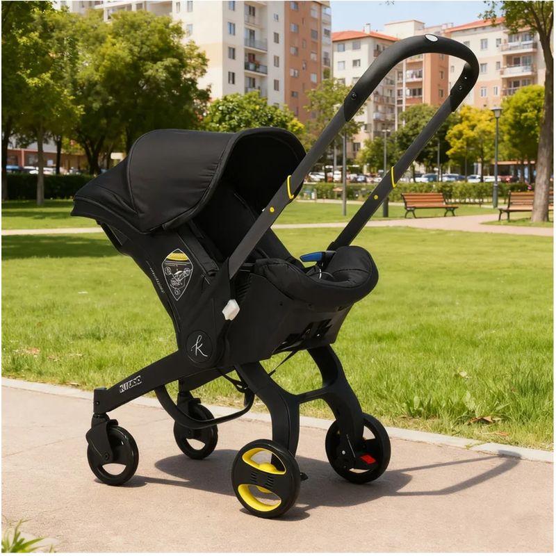Jucarii, Copii si Bebe - Carucioare si articole de transport - Carucioare - Carucioare 2 in 1 - Carucior transformabil 2 in 1 pentru bebelusi, 0-18 luni, pana la 13 kg, negru - Infinity.ro