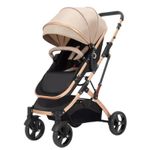 Jucarii, Copii si Bebe - Carucioare si articole de transport - Carucioare - Carucioare 2 in 1 - Carucior 2 in 1 pliabil si reversibil pentru bebelusi, cu cos de depozitare, 0-36 luni, pana la 15 kg, bej - Infinity.ro