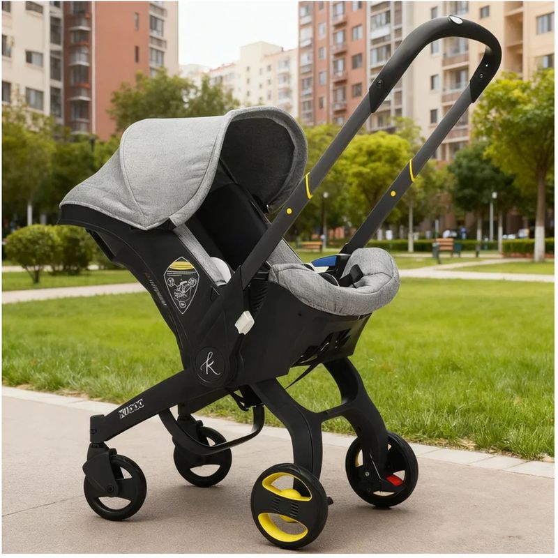 Jucarii, Copii si Bebe - Carucioare si articole de transport - Carucioare - Carucioare 2 in 1 - Carucior transformabil 2 in 1 pentru bebelusi, 0-18 luni, pana la 13 kg, gri - Infinity.ro