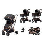 Jucarii, Copii si Bebe - Carucioare si articole de transport - Carucioare - Carucioare 2 in 1 - Carucior 2 in 1 pliabil si reversibil pentru bebelusi, cu cos de depozitare, 0-36 luni, pana la 15 kg, gri - Infinity.ro
