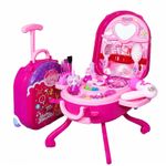 Jucarii, Copii si Bebe - Jucarii si jocuri - Jucarii de rol - Frumusete, bijuterii si accesorii fetite - Set Machiaj de jucarie pentru fete, valiza 2 in 1 transformabila, 36 piese, 3+, roz - Infinity.ro